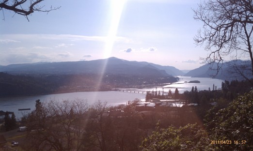 View of Hood River Bridge from Burdoin Mt